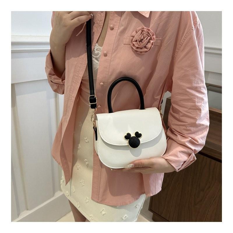 Stylish Street Trend Pu Saddle Bag For Women With Chic Color Contrast Design