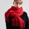 Scarf dual-purpose women's autumn and winter high-end imitation cashmere shawl with a classic solid color warm scarf