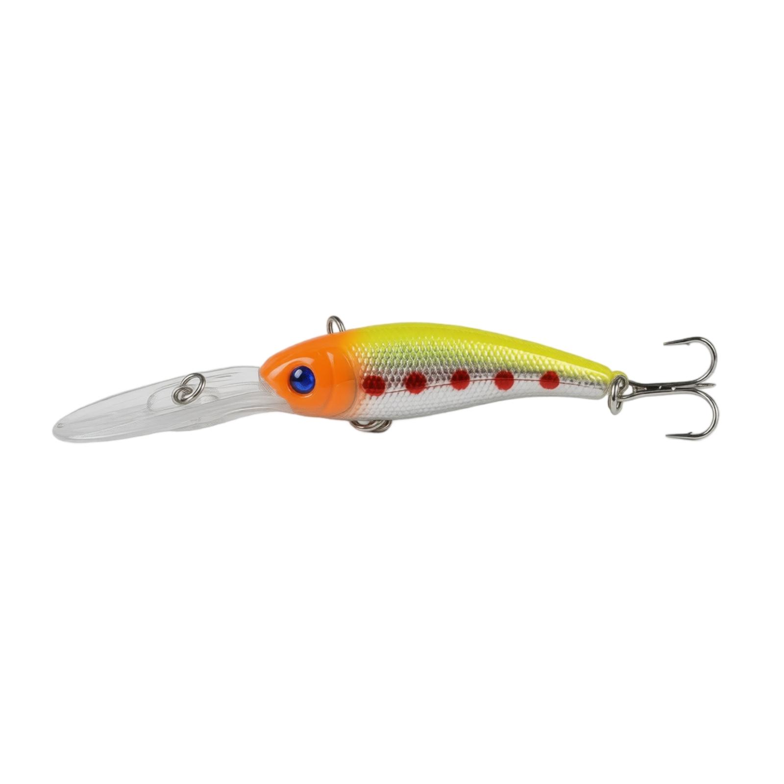 

Fishing Lure Minnow Long Lip Deep Diving Hard Bait for Freshwater Bass Pike Trout Sea Fishing with Treble Hooks Durable Body one size