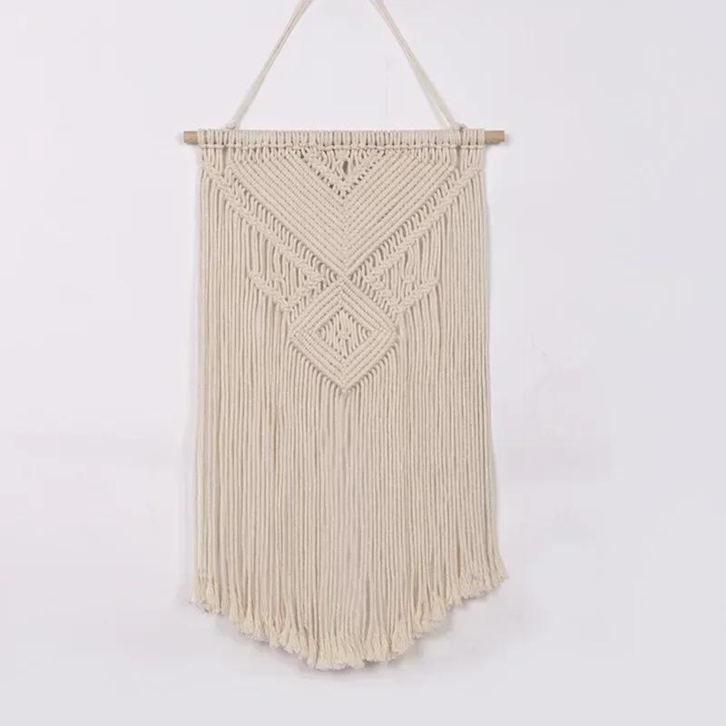 

Handmade Woven Cotton Rope Tapestry Tassel Home Wall Hanging Decoration Household Hollow Door Curtain Foyer Partition Curtains