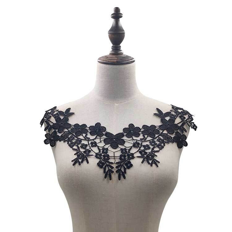 

2 шт. Водорастворимое кружево вышивка ажурный корсаж воротник цветок DIY ложный воротник кружевные аксессуары украшение воротника свадебного платья 43cm&22cm