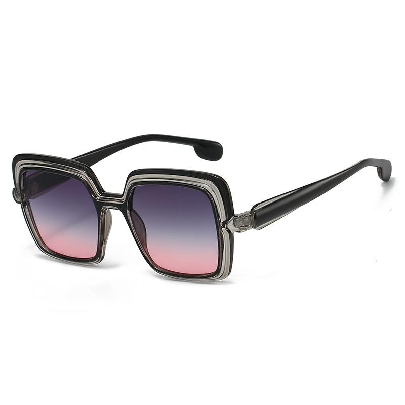 New Luxury Color Gradient Square Sunglasses Women Men Retro Brand UV400 Protection Trendy Fashion