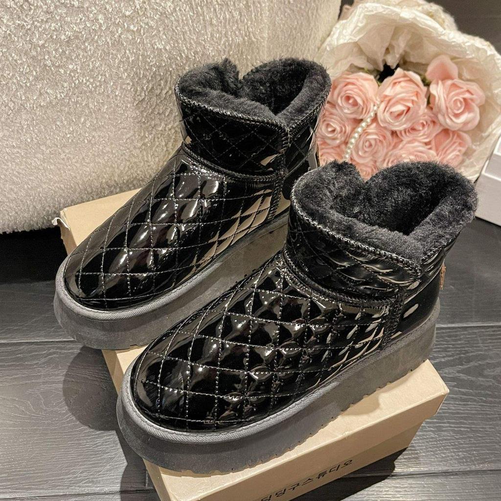 Damenschuhe wasserdichte Schneestiefel Damen 2025 Winter neu verdickt rutschfest Samt thermisch Baumwollschuhe Stiefeletten erhöhte Höhe