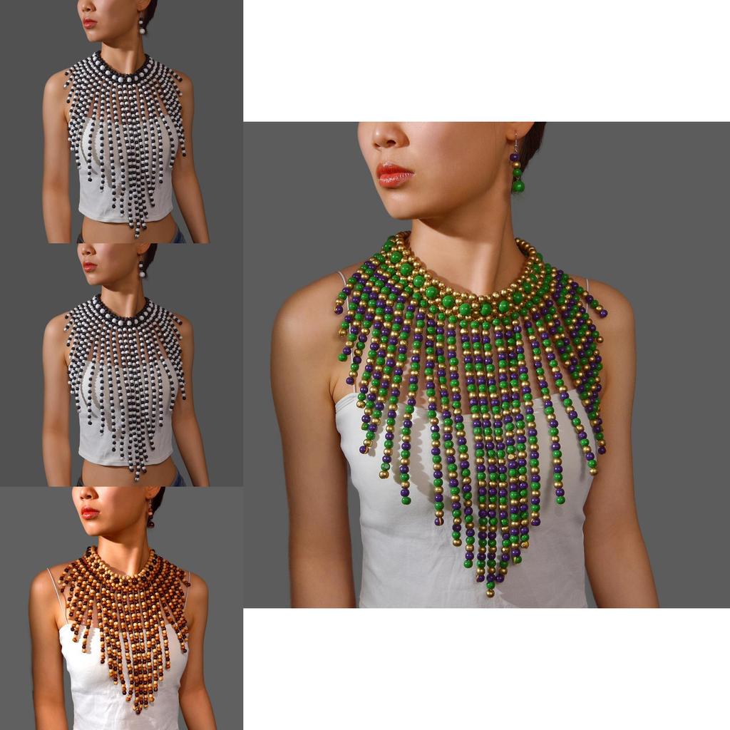 European Fashion Pearl Necklace And Earring Set With Handmade Design For Women And Men