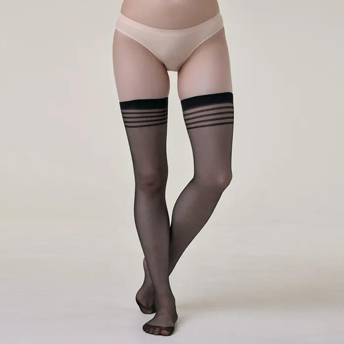 [20 Denier] Striped Over-the-Knee Stockings