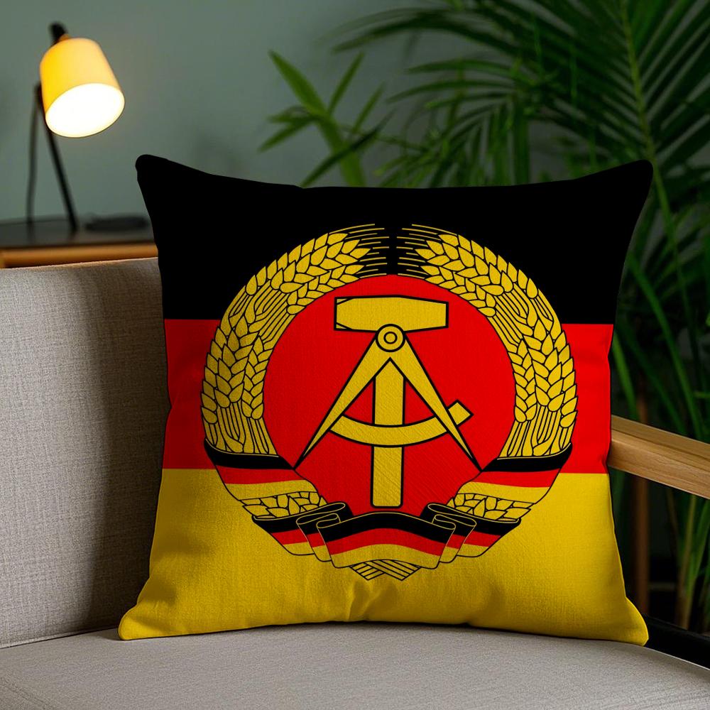 Deutsche Demokratische Republik Cushion Cover Short Plush Double-Sided Printing Home Decor Machine Washable Pillow Case Gift