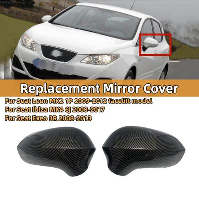 2 Stück Ersatz-Autoseitenrückspiegelkappen für Seat Leon MK2 1P Ibiza MK4 6J Exeo 3R 2008-2017 Spiegelgehäuse Zubehör
