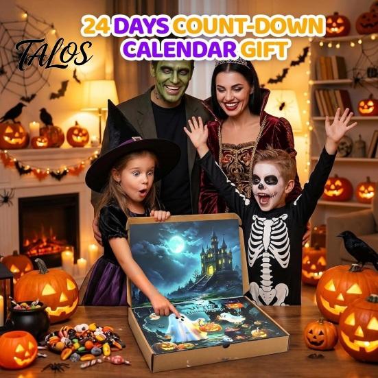 Halloween Puzzle Board 2026 Ghost Advent Calendar, 24 Day Countdown Figurine Set, Spooky Game Collectible Glow In Dark Toy for Kids, Party Favor Kids