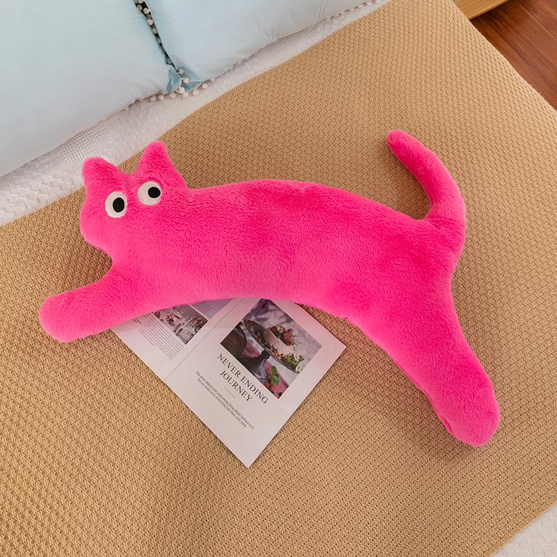Cute Long Cat Hugging Plush Pillow Toy for Girls 100cm розовый