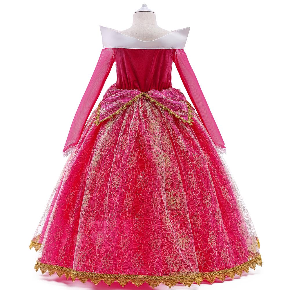 Frozen Princess Aurora Lace Gown: Girls' Sleeping Beauty Halloween Costume
