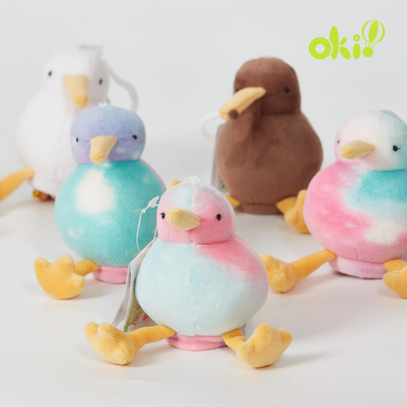 Pastel reverse kiwi bird bag hook keychain