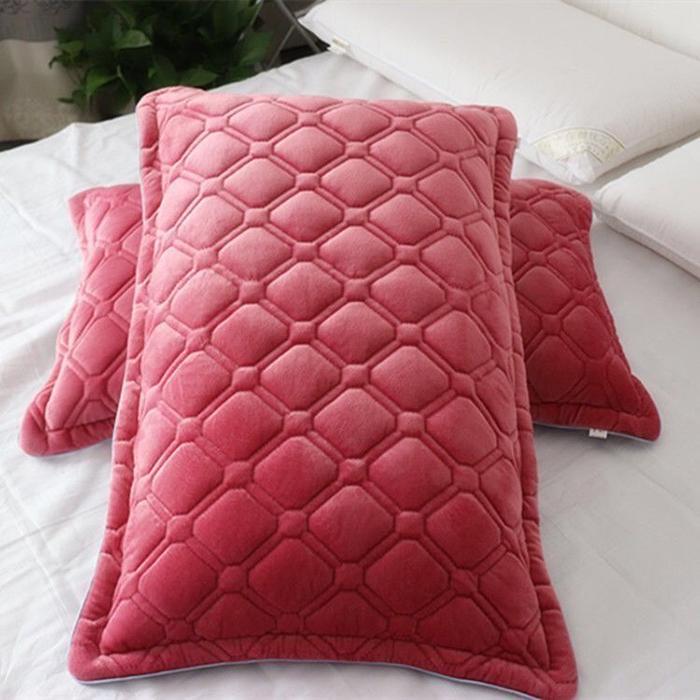 Crystal Velvet Pillowcase Quilted Thickened Warm Suede Flannel Short Plush Autumn and Winter Pillowcase