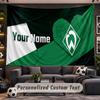 Wall Hanging Tapestry Custom NameWerder Bremen FC Pattern Personalized Printed Fabric Wall Decor