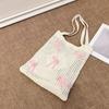 Large Capacity Knitted Shoulder Bag Handmade Weaving Woven Underarm Bag Hollow Out Handbag  Picnic