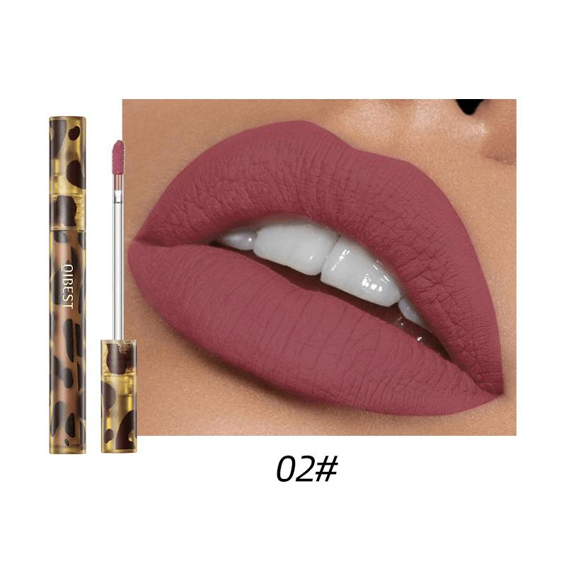 Matte Velvet Misted Leopard Lip Glaze Is Easy To Apply Color, Does Not Stain The Cup, Does Not Fade