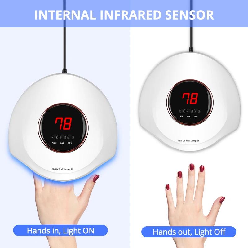 Mini-Nageltrockner, 24 W, 12 LEDs, UV-Lampe zum Aushärten aller Gel-Nagellacke mit Bewegungssensor, Maniküre-/Pediküre-/Nagelkunst-Werkzeug