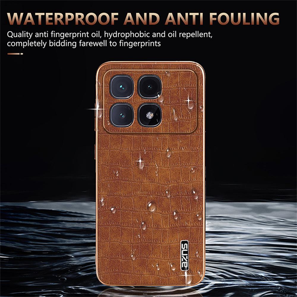 AZNS For Xiaomi Redmi K70 Ultra Case Electroplating Crocodile Texture PU+TPU Phone Cover