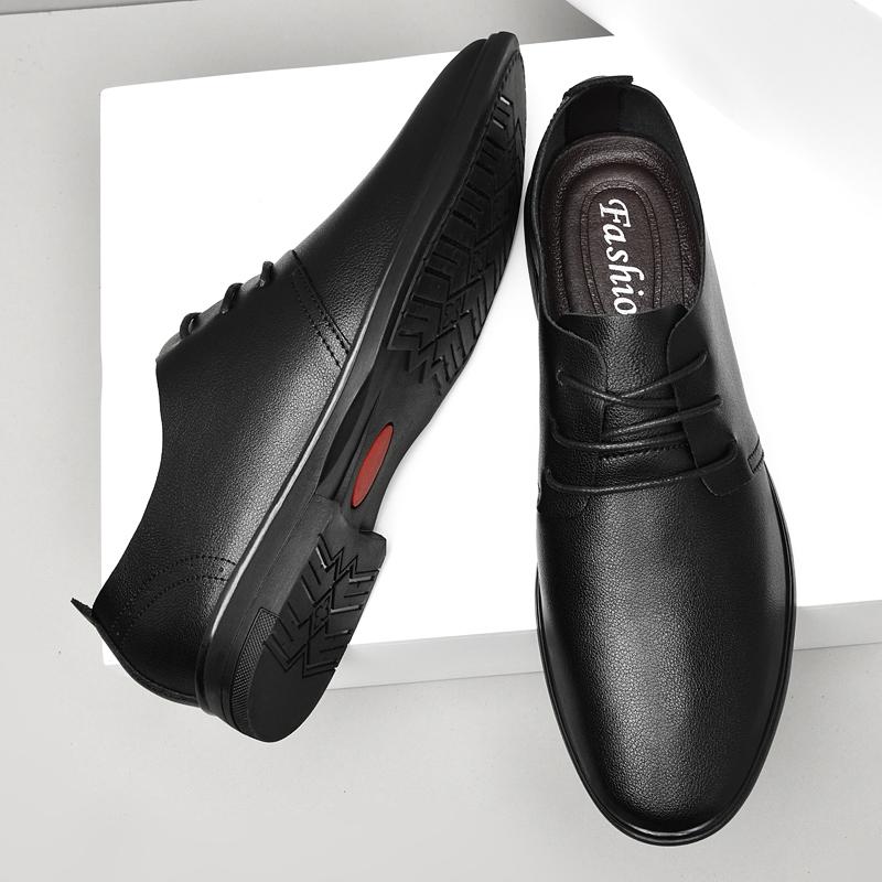 Genuine Leather Mens Oxford Shoes Comfortable Formal Dress Footwear Leisure Walk Casual Shoes Lace-Up Male Derby Shoes