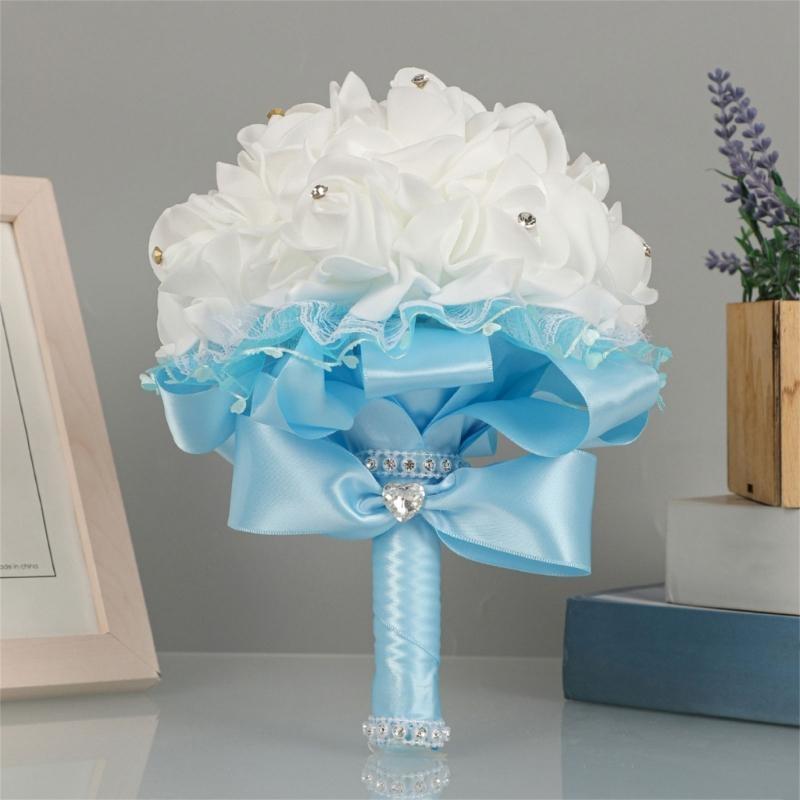 Magnifique bouquet de mariée d'écume blanche Fleurs artificielles Arrangement floral de mariage Parfait pour la décoration nuptiale