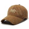 Embroidered Letter Baseball Cap Women Winter Cap Men Corduroy Sun Hat