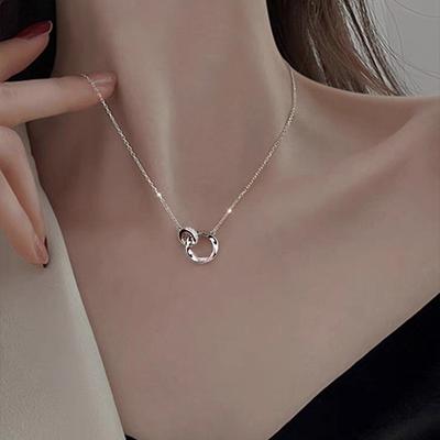925 Sterling Silver Necklace Love Forever Summer Clavicle Chain Ins Minority Simple Ornament