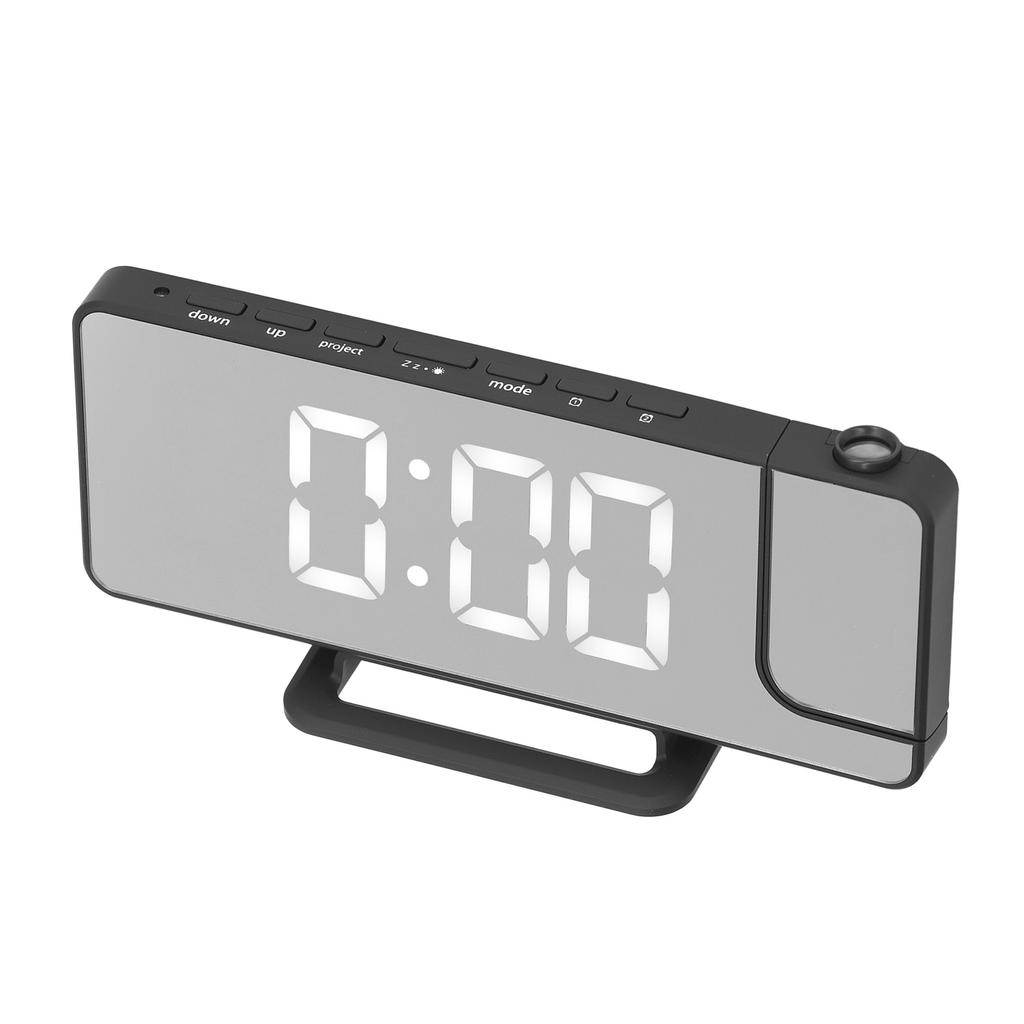 Projection Alarm Clock LED Digital Mirror Alarm Clock Rechargeable 6 Gear Brightness Bedside Clock