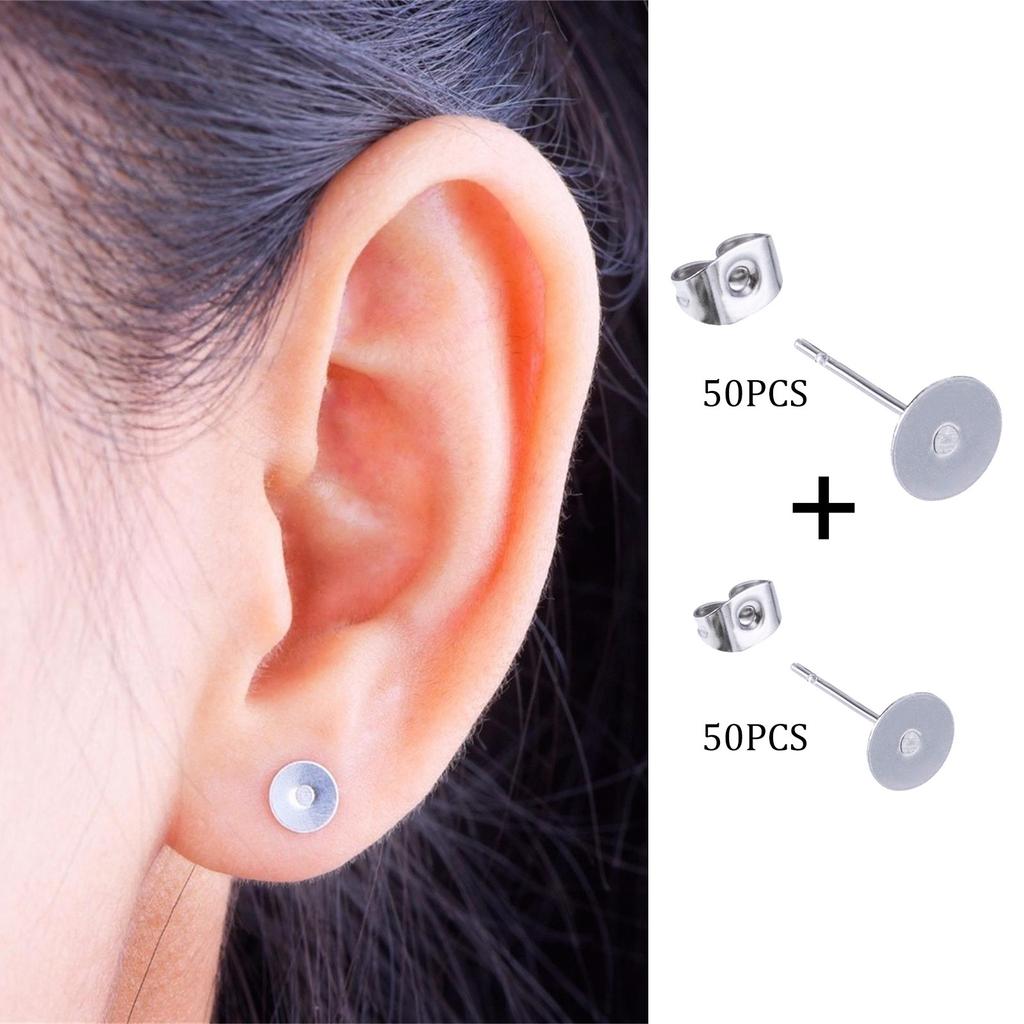 100 Pairs Of Stud Earrings,  Stud Earrings, Blanks, Earring Stoppers, Earrings