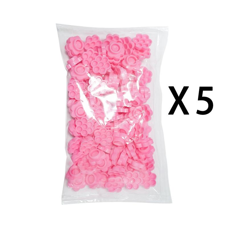 100/200/500pcs Eyelash Extension Pink Flower Glue Delay Cup Tattoo Adhesive Pigment Holders Grafting Eye Lashes Holding Trays