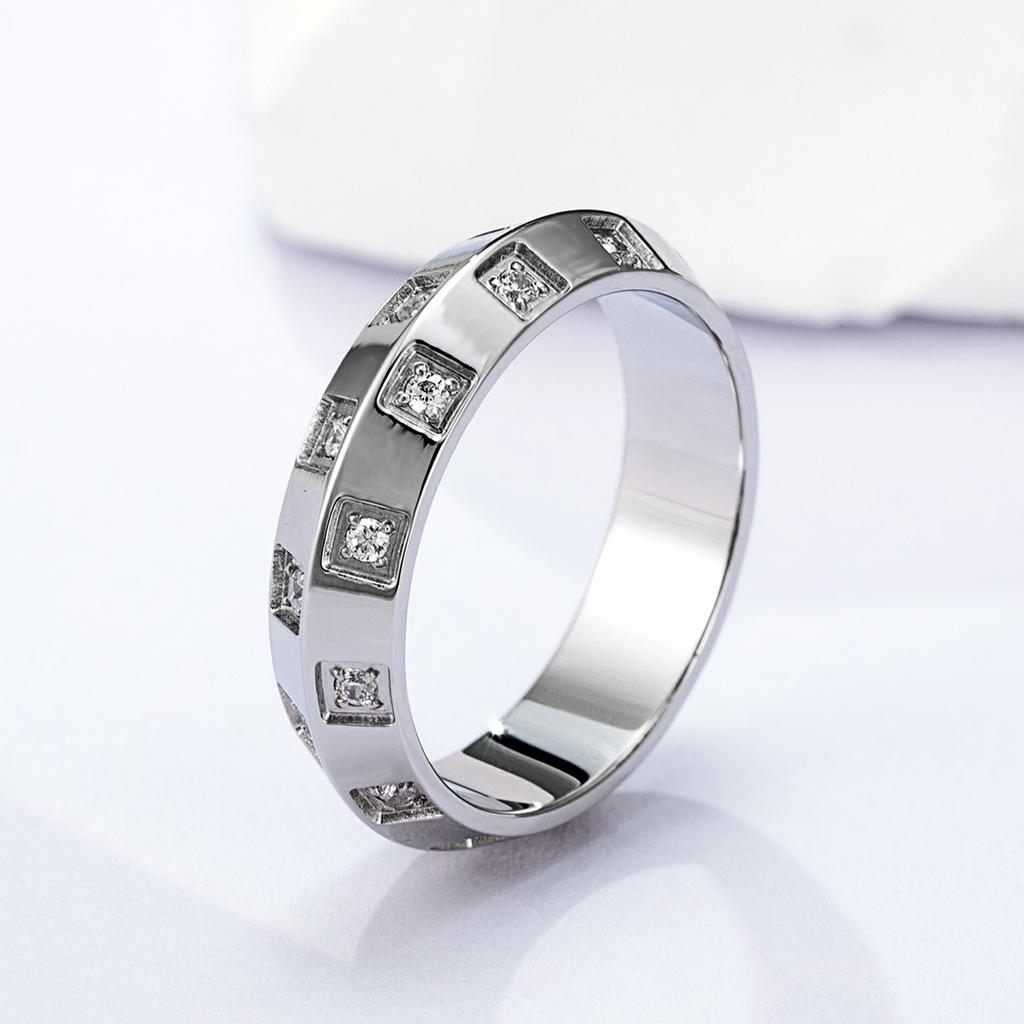 Light Luxury Sugar Cube Diamond Flying Saucer Ring Women's Ins High-end Ring Niche Temperament Versatile Index Finger Ring