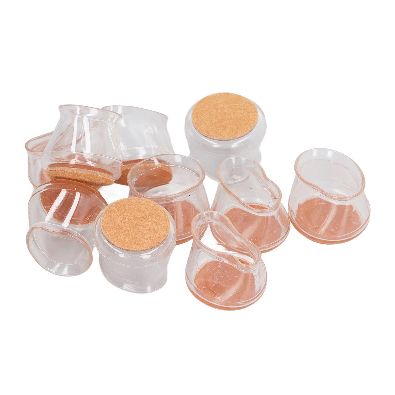 

24PCS Chair Leg Floor Protectors TPR Felt Bottom Non Slip Reduce Noise Furniture Leg Pads for Hardwood Floors