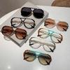 Big Frame Vintage Pilot Sunglasses Women Men Luxury Brand Designer Sun Glasses Outdoor Punk Double Bridge Shades