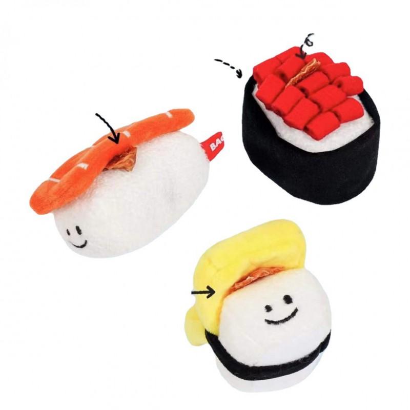 Plush Sushi Set Dog Chew Toy Teething Puppies - Interactive Snack Hiding Scent Tracking