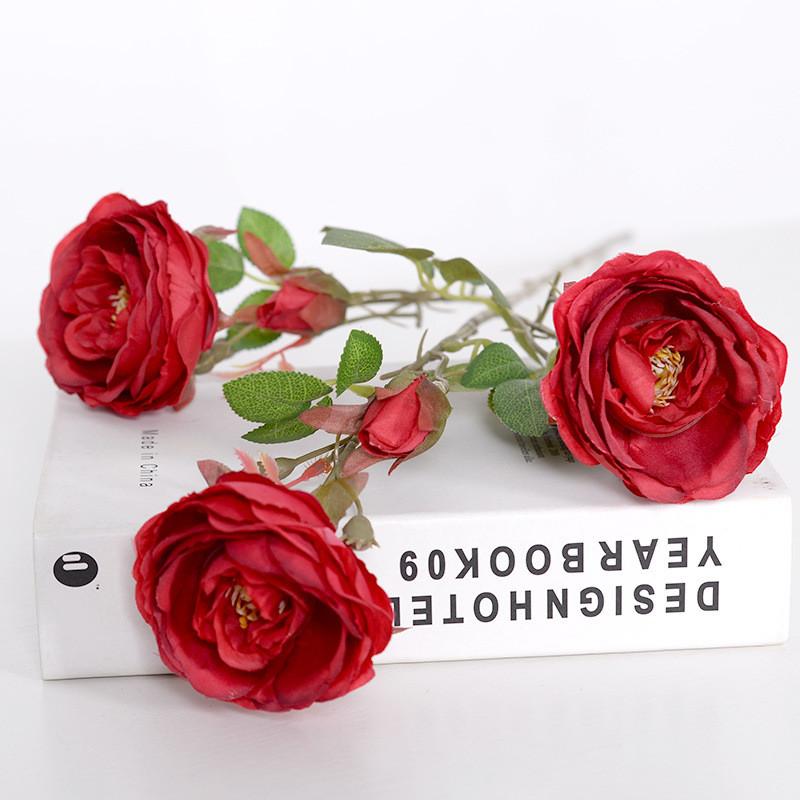 Rose Six Simulation Head Flower Artificial Flower Photography Props Home Decor
