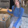 Langarm T-Shirts Frauen Cropped Ins Prevalent Bandage Tops Harajuku Ulzzang Street Spring Girl Causal Slim Shirts