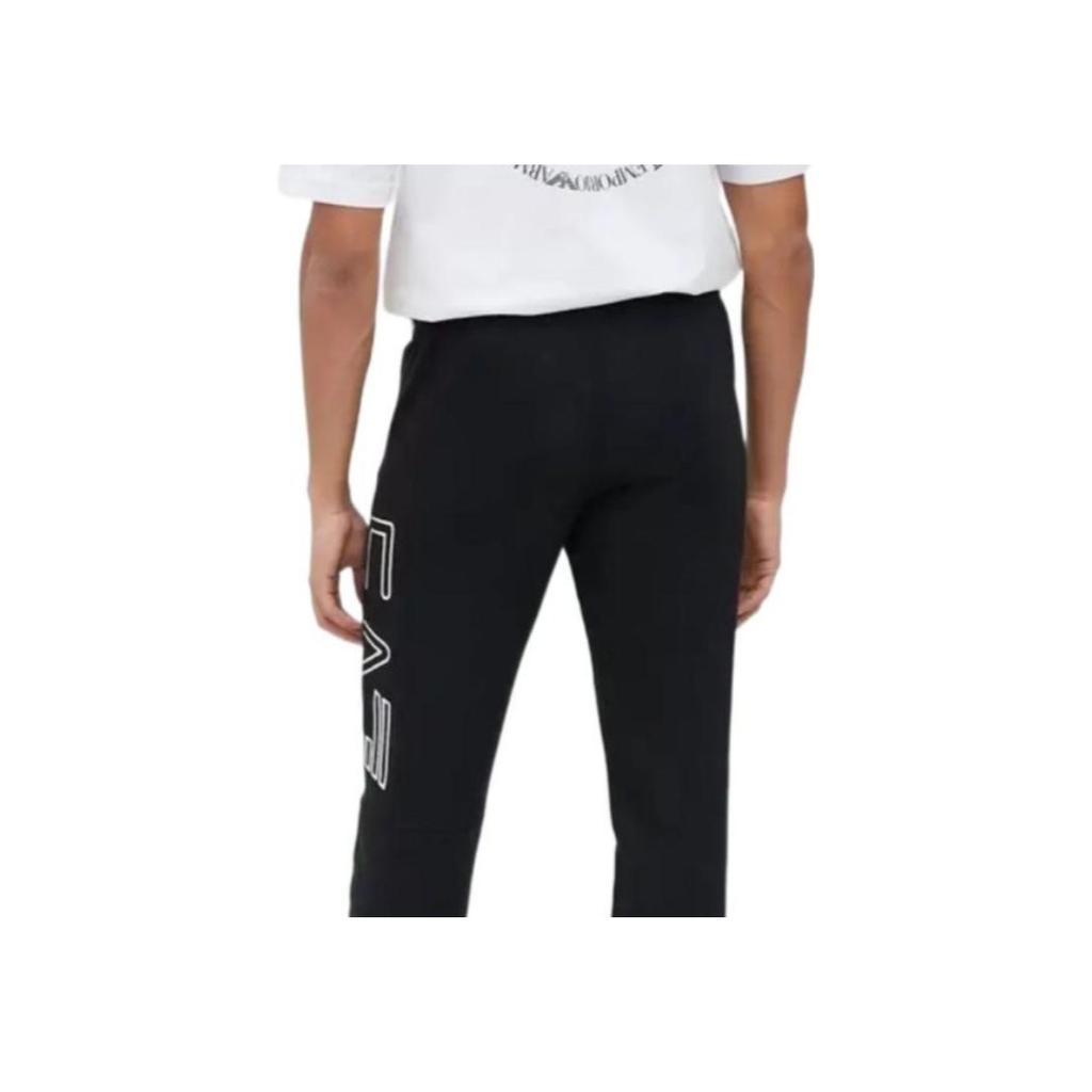Emporio Armani SS23 Logo Letter Print Drawstring Cuffed Knit Joggers Men Bottoms Black 3RPP56-PJLSZ-1200