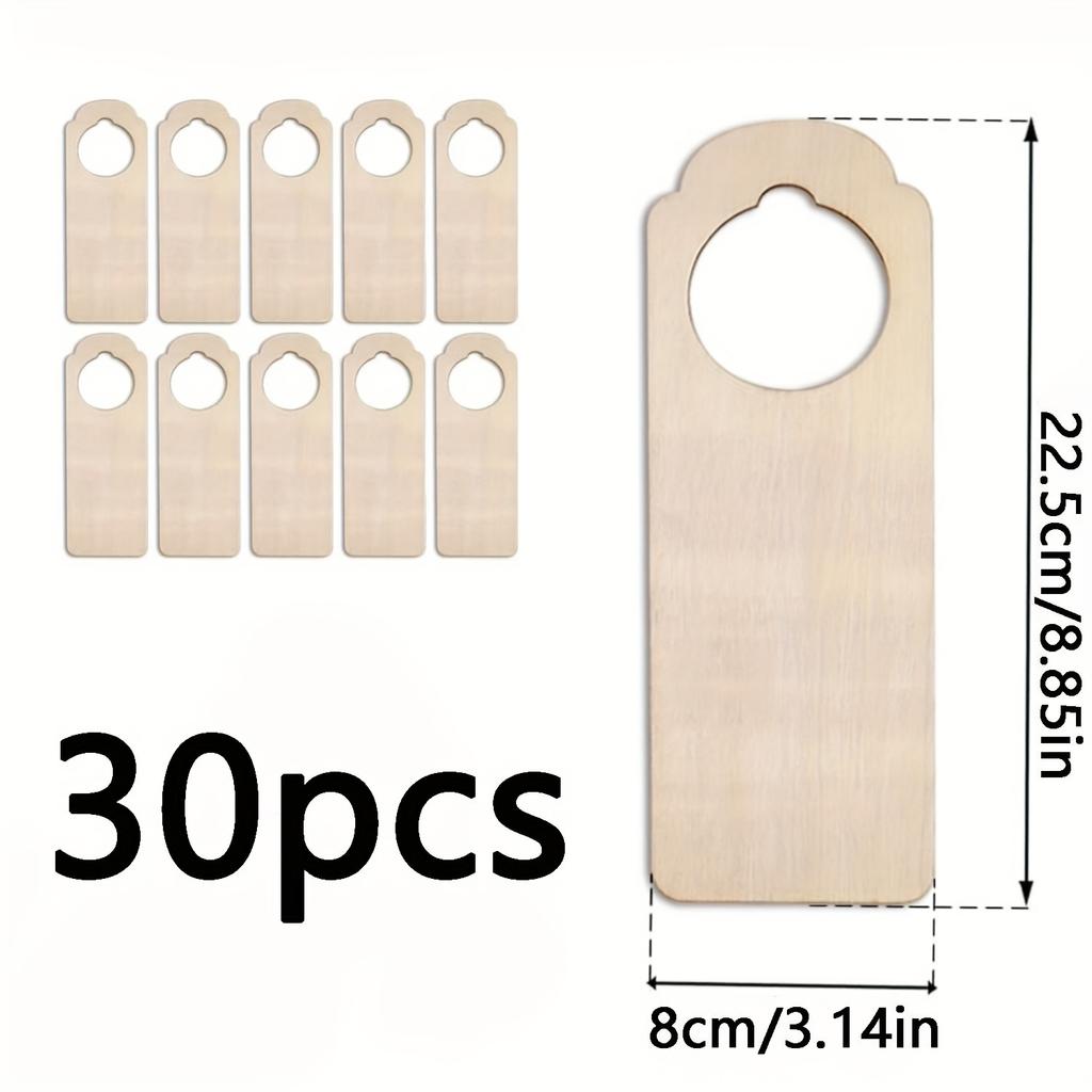 Wooden Hanging Sign Unfinished Crafts Wood Chip Decorations Suitable For Door Hanging Decoration Wooden Blank Bookmarks with Tas