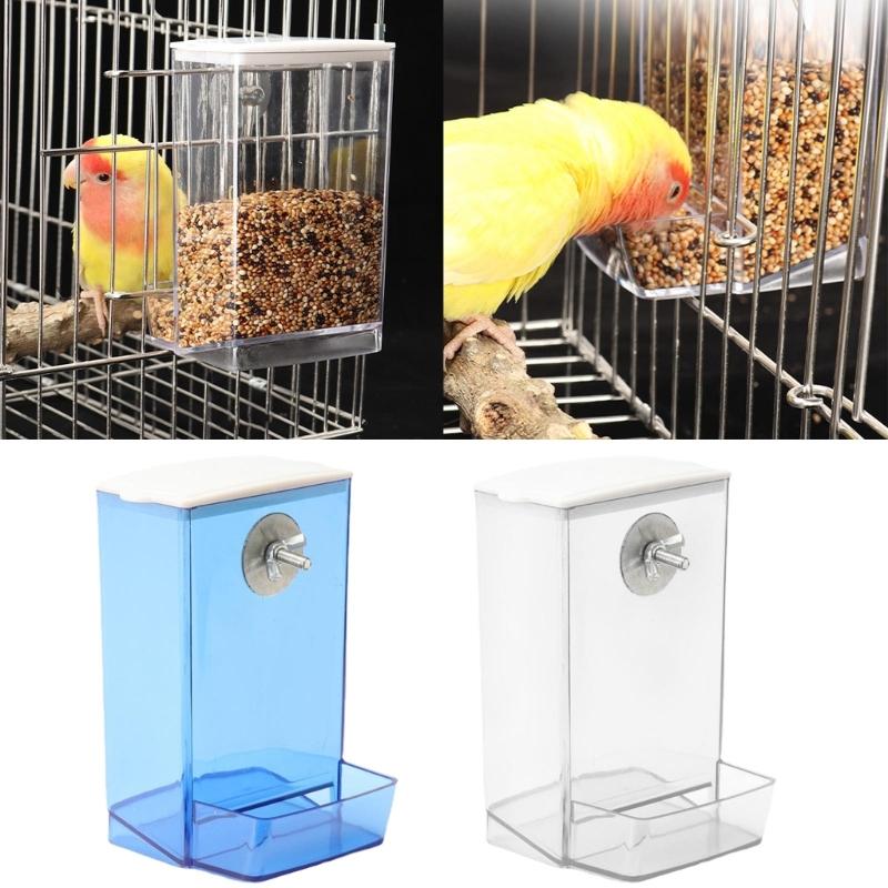 Dustproof Bird Food Feeder Hangable Feeding Box Automatic Bird Feeder Anti-spill Bird Food Container with Large Capacity