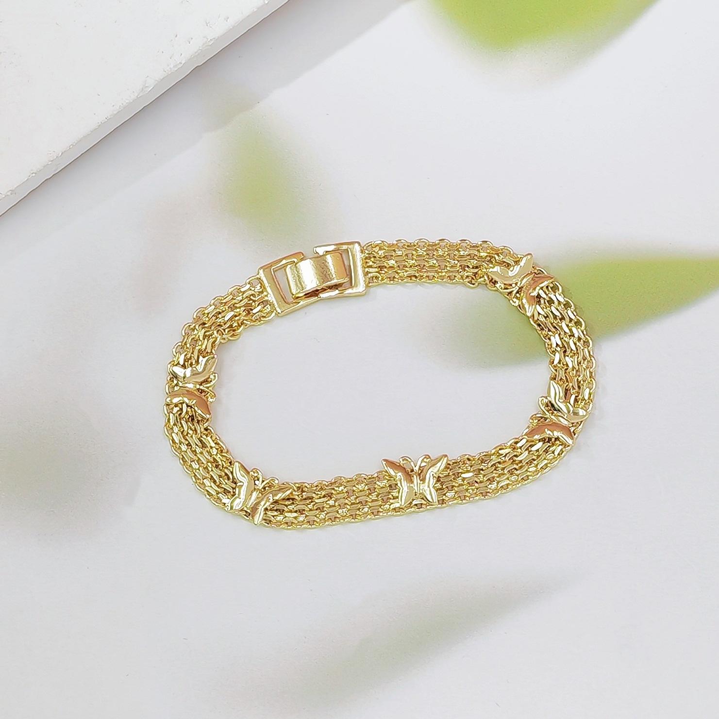 Fashion niche design retro metal chain hollow butterfly bracelet women fashion bracelet jewelry золотой