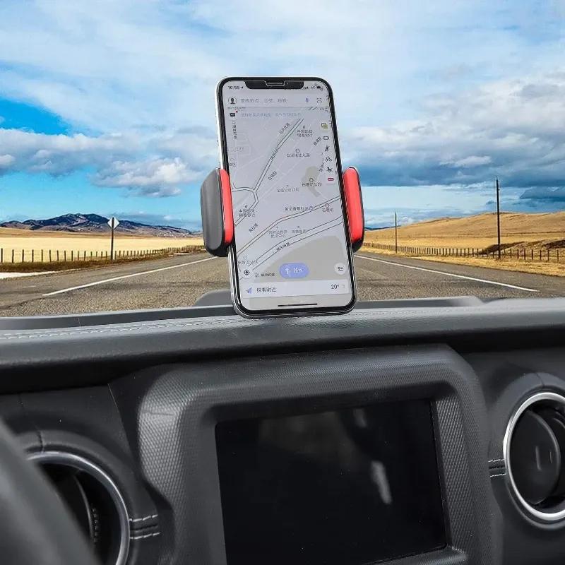 Car Dashboard Organizer Box Phone Clamp Stand Bracket Holder Storage Tray For JEEP WRANGLER JL Gladiator JT 2018+