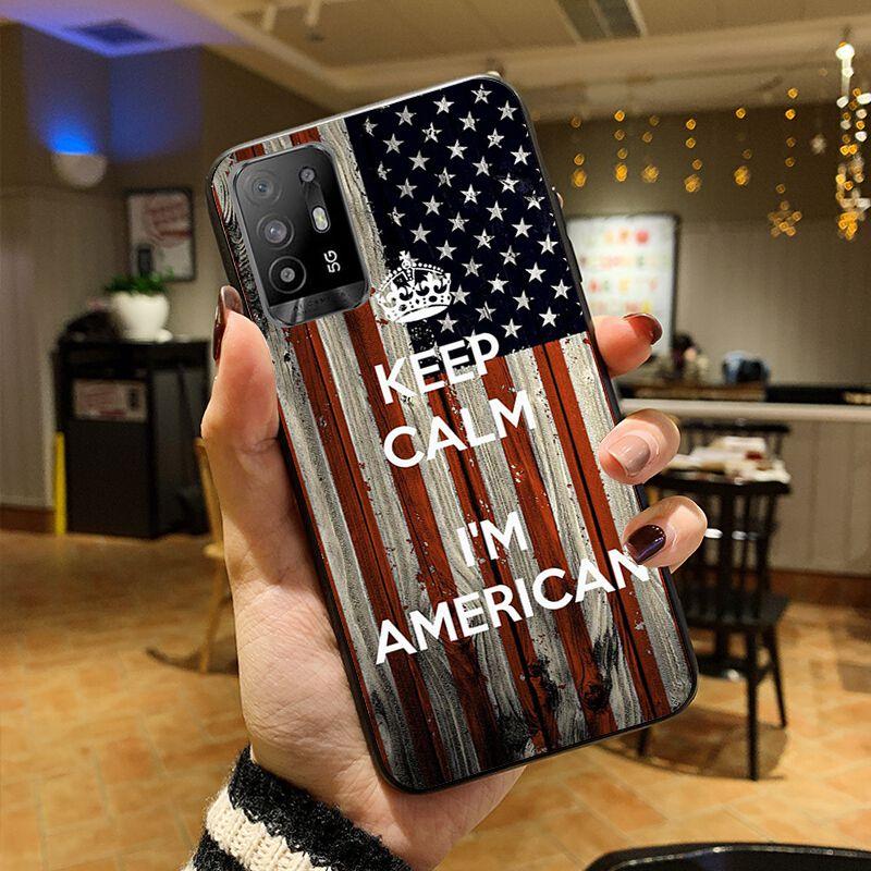 Custodia bandiera americana cover per telefono per OPPO A74 A94 5G A3S A5 A5S A9 A12 A15 A15S A52 A53 A53S A72 A73 2020 A91 5G custodie coque