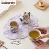 Caramel Glaze Butterfly Love Peony Ruyi Travel Tea Set Kit Antique 1 Pot 2 Cups Tea Making Organizer Portable Picnic Stock Bags