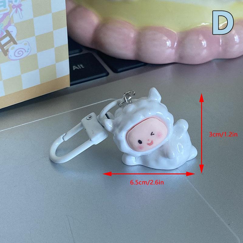 Cartoon Sheep Key Chain Cute Lamb Bag Pendant Keychain Kawaii Animal Key Fob Car Key Holder Accessories
