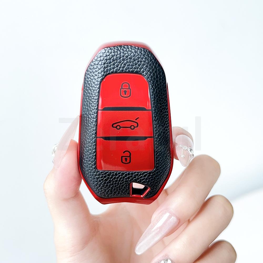 

For Peugeot 2008 3008 4008 5008 308 408 508 Citroen C1 C2 C4 C6 C3-Xr Grand Ds3 Ds5 Tpu Leather Car Smart Key Case Cover Shell