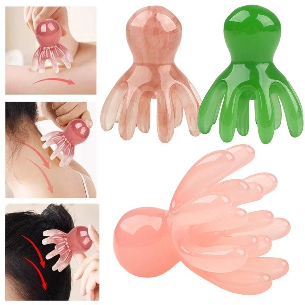 Resin Head Massager 14 Tooth Scalp Massager Tool Octopus Massage Comb  Hair Care Acupressure