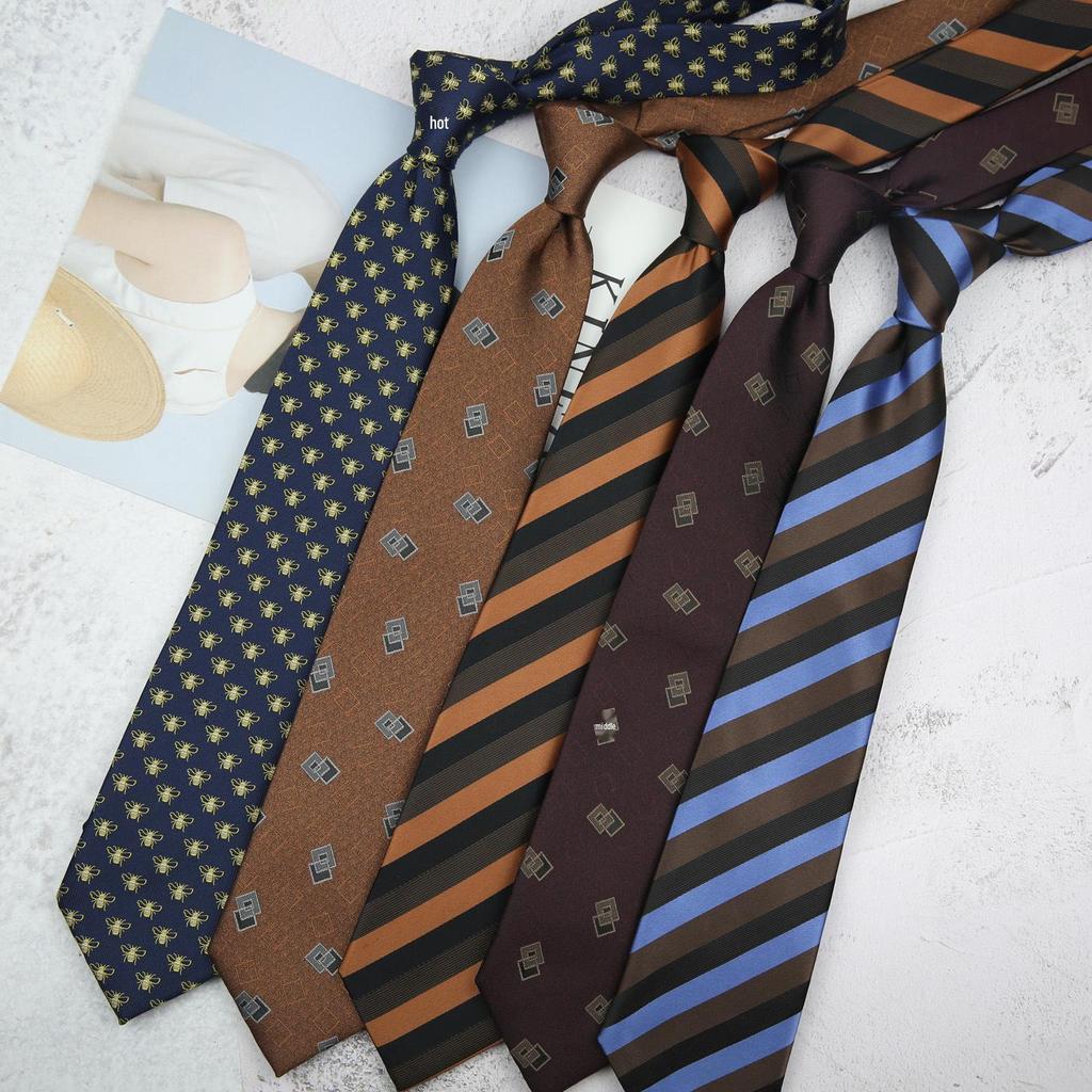 Retro Polka Dot and Stripe Men's Tie - 8cm Business Casual Korean Style Fashion Accessory
