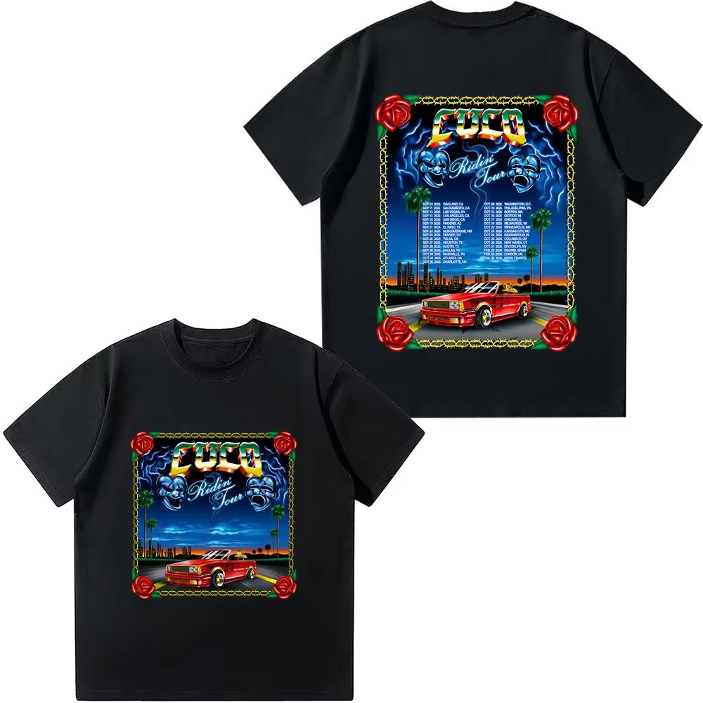 

2026 Cuco Ridin Tour T Shirts Cuco Merch Cotton Short Sleeve Tshirt Unisex Fashion Crew Neck Top Breathable Comfortable Ins M
