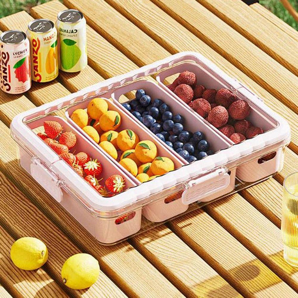 Clear Divided Serving Tray Plastic Seasoning Separator Box Portable Candy Organizer  for Home
