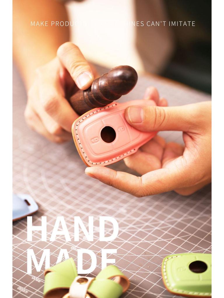 Women's Genuine Leather Bow Key Cover for Mercedes-Benz - Internet Celebrity Style