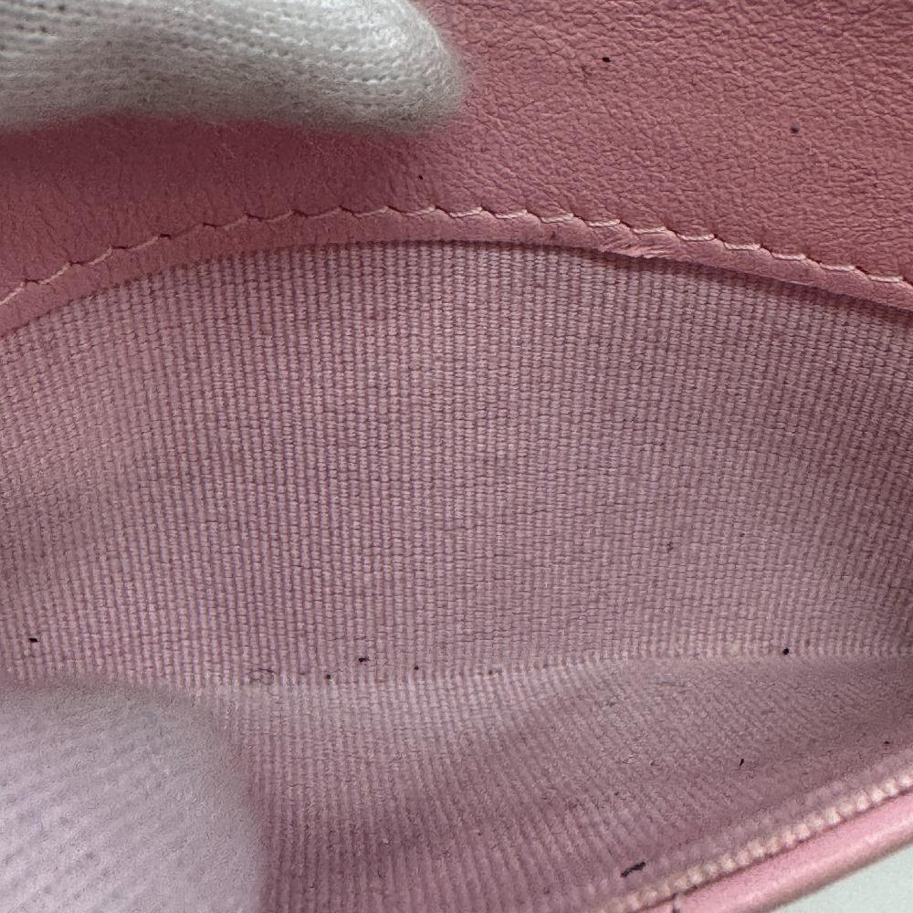 Chanel Fragment Case Matrasse Leather Card Case Pink Leather Used