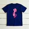 vFloral Silhouette Blackunisex Pink Ribbon Graphicunisex Summer Cotton T Shirt Inspirational Breast Cancer Short Sleeve Garment